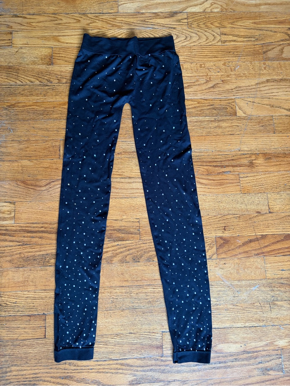 dots Women's with imitation diamonds High Rise Stretch Ankle Leggings, Regular M